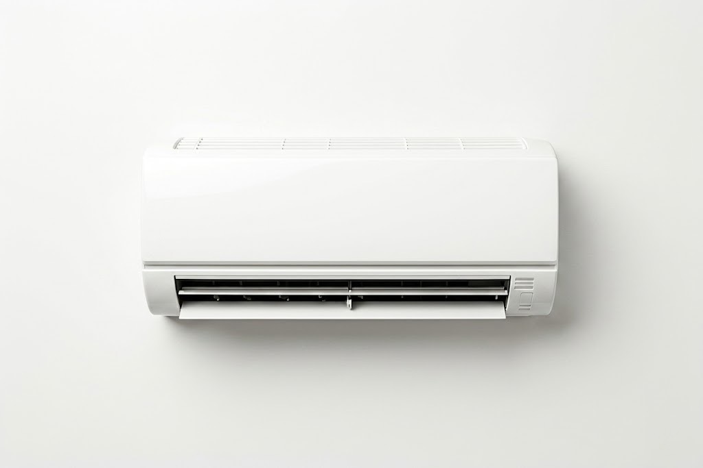 白い壁に取り付けられたエアコンの室内ユニット